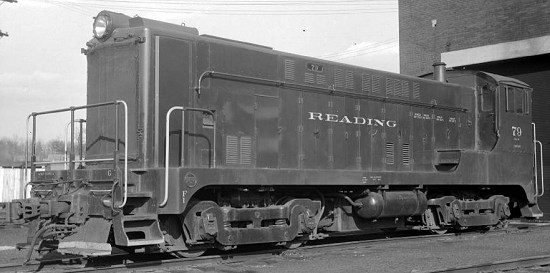 Reading Baldwin VO-1000 #79 outside the Gordon Engine House.