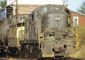 Reading Alco RS-3 #486 seen at Sinking Spring, PA, shoving eastbound on the Lebanon Valley Branch.  Photo courtesy Kim Piersol.