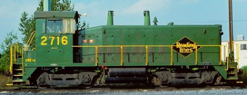 Reading SW-1200 #2716 after repainting into the "Reading Green" scheme.  Photo courtesy Kim Piersol.